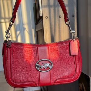 AUTHENTIC Coach Red Leather Shoulder Bag